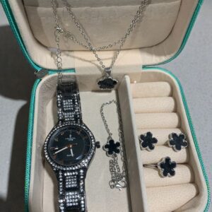 black clover jewelry set with watch