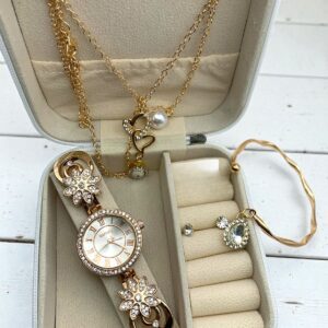 elegant women’s jewelry gift set with stylish watch